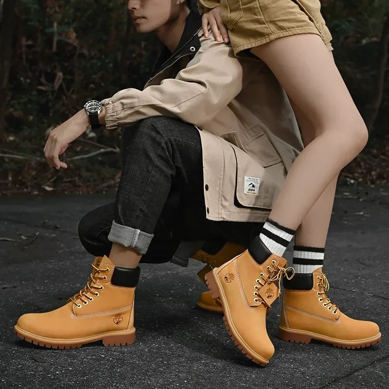 High-Quality Men’s & Women’s Lace-Up Leather High Top Boots